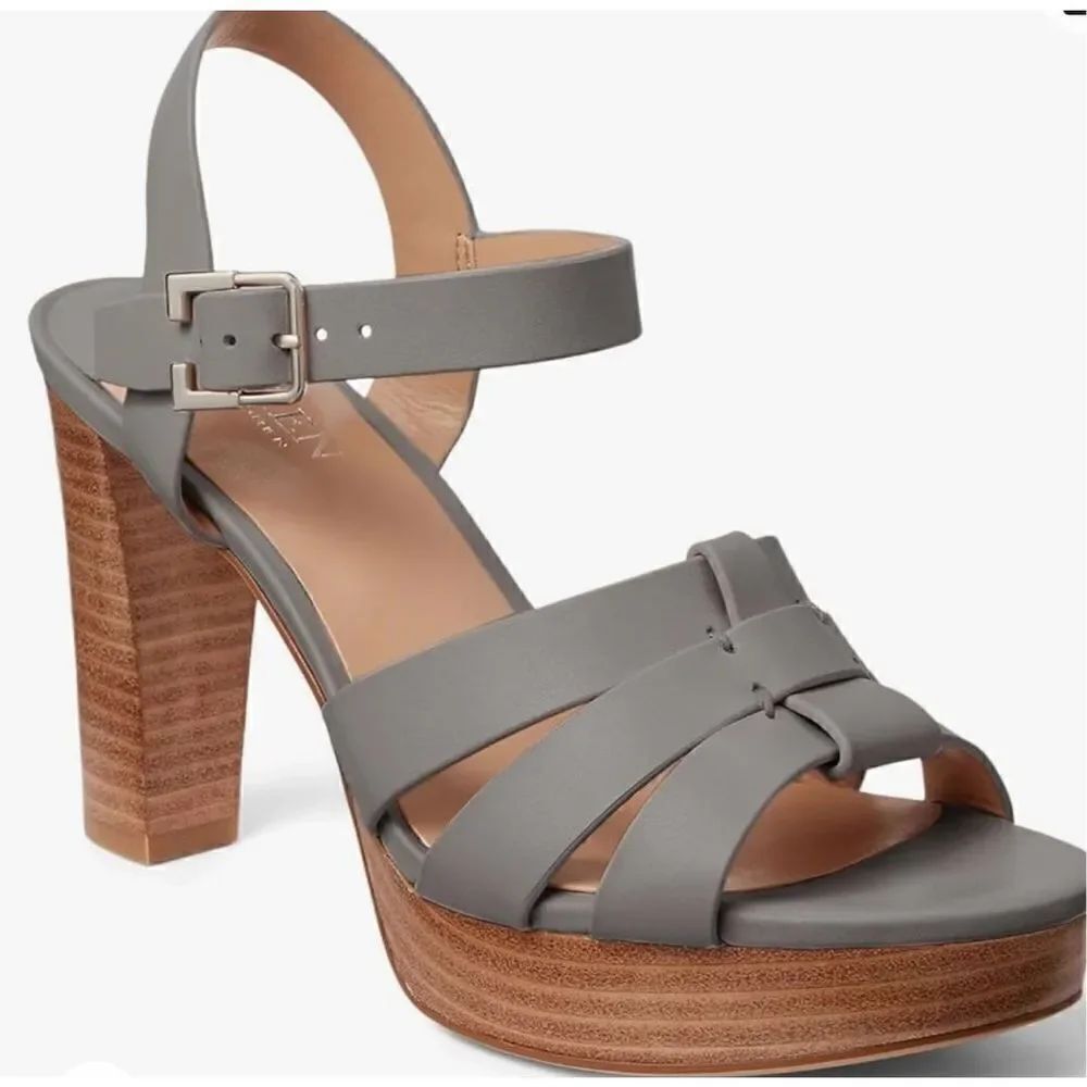 Lauren Ralph Lauren NIB Soffia Nappa Grey Leather Sandals Heels 10